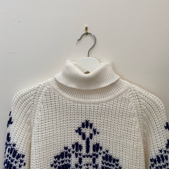VTG Alexander’s Blue + White Sweater (Size:L) - Picture 5 of 7
